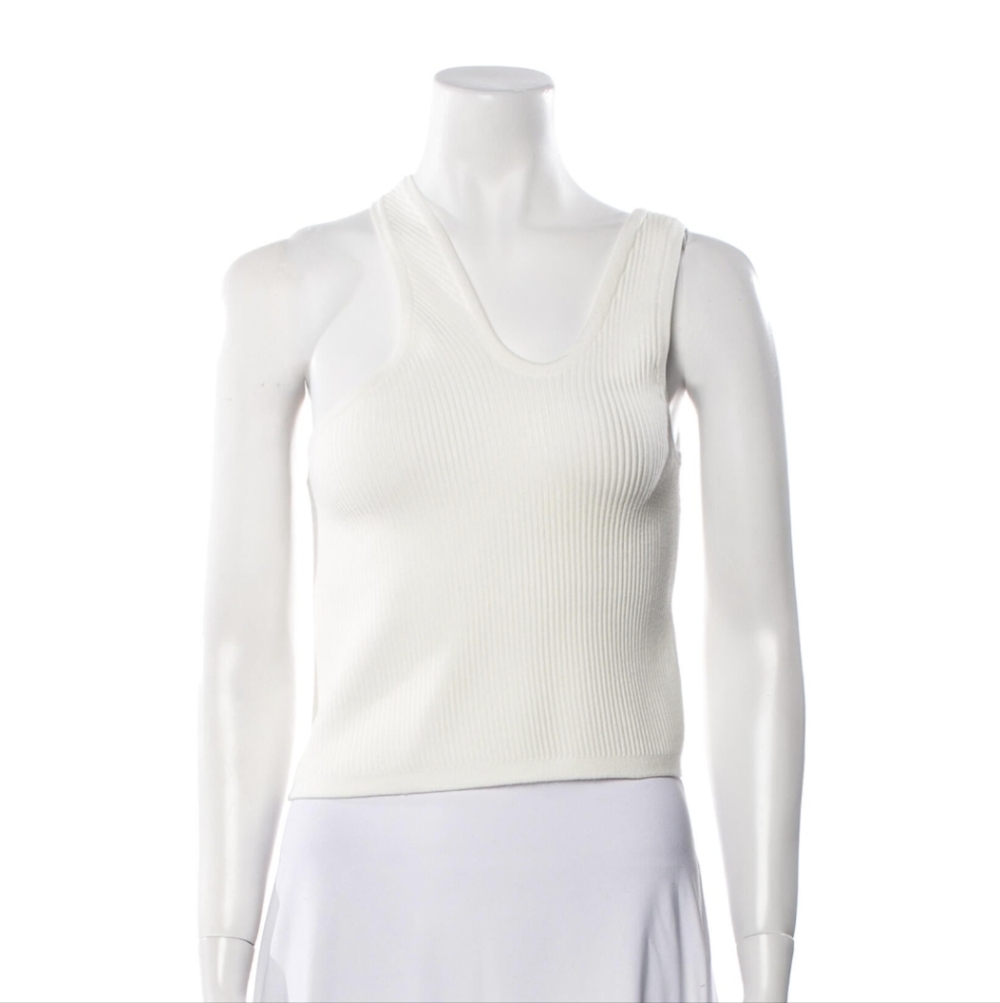 Ramy Brook Ivory Ribbed Tank Top